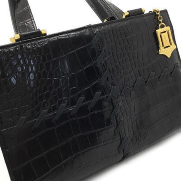 Yves Saint Laurent Crocodile Handbag Black - Picture 8 of 16